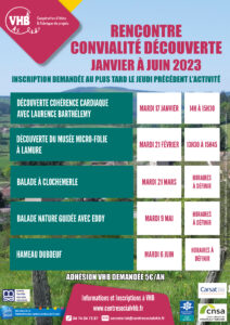Lire la suite à propos de l’article Programme des rencontres convivialité découverte de janvier à juin 2023