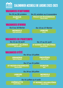 Lire la suite à propos de l’article Calendrier 2022-2023 – Accueils de loisirs