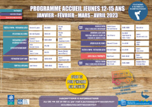 Lire la suite à propos de l’article Programme de l’accueil jeunes 12-15 ans de janvier à avril 2023
