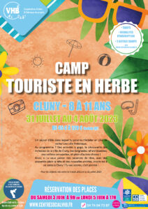 Lire la suite à propos de l’article Camp Touriste en herbe – 8 à 11 ans – Du 31 juillet au 4 août 2023 à Cluny