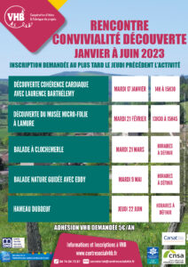 Lire la suite à propos de l’article Programme des rencontres convivialité découverte de janvier à juin 2023