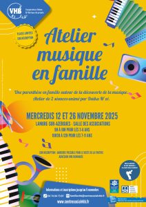 Lire la suite à propos de l’article Atelier de 2 séances : musique en famille à Lamure en novembre 2025