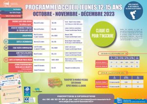 Lire la suite à propos de l’article Calendrier accueil jeunes 12-15 ans d’octobre à décembre 2023