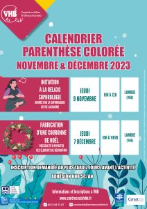 Lire la suite à propos de l’article Fabrication d’une couronne de Noël : jeudi 7 décembre à Lamure avec la parenthèse colorée