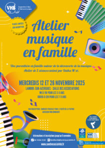 Lire la suite à propos de l’article Atelier de 2 séances : musique en famille à Lamure en novembre 2025