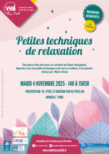 Lire la suite à propos de l’article Petites techniques de relaxation : mardi 4 novembre 2025 à Monsols