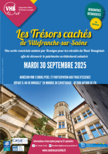 Lire la suite à propos de l’article Sortie Trésors cachés à Villefranche-sur-Saône mardi 30 septembre 2025