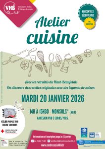 Lire la suite à propos de l’article Atelier cuisine pour les retraités : mardi 20 janvier à Monsols