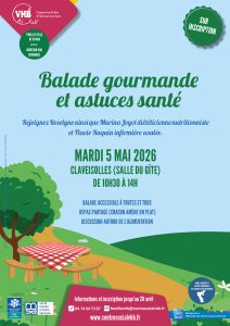 Lire la suite à propos de l’article Balade gourmande et astuces santé : mardi 5 mai à Claveisolles