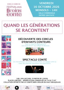 Lire la suite à propos de l’article Après-midi « Quand les générations se racontent » vendredi 16 octobre 2026 à Monsols