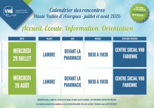 Lire la suite à propos de l’article Rencontres avec VHB – Juillet et août 2026