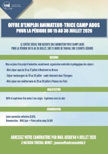 Lire la suite à propos de l’article Offre d’emploi animateur-trice camp ados pour la période du 15 au 30 juillet 2026