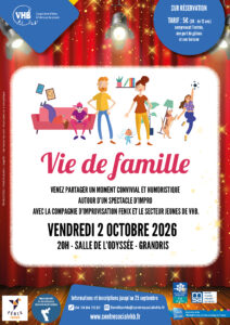 Lire la suite à propos de l’article Spectacle « Vie de famille » : vendredi 2 octobre 2026 à Grandris