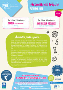 Lire la suite à propos de l’article Le programme des accueils de loisirs Automne 26 est disponible !